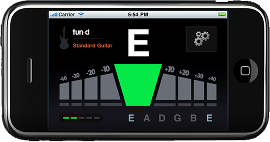 Tun-d | Guitar Tuner iPhone App | Standard Guitar Tuning